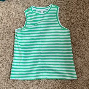 Caslon Mint and White Striped Tank Top